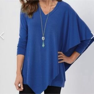 Soft Surroundings Madeline Blue Long‎ Sleeve Women’s Flowy Tunic Size PXL
